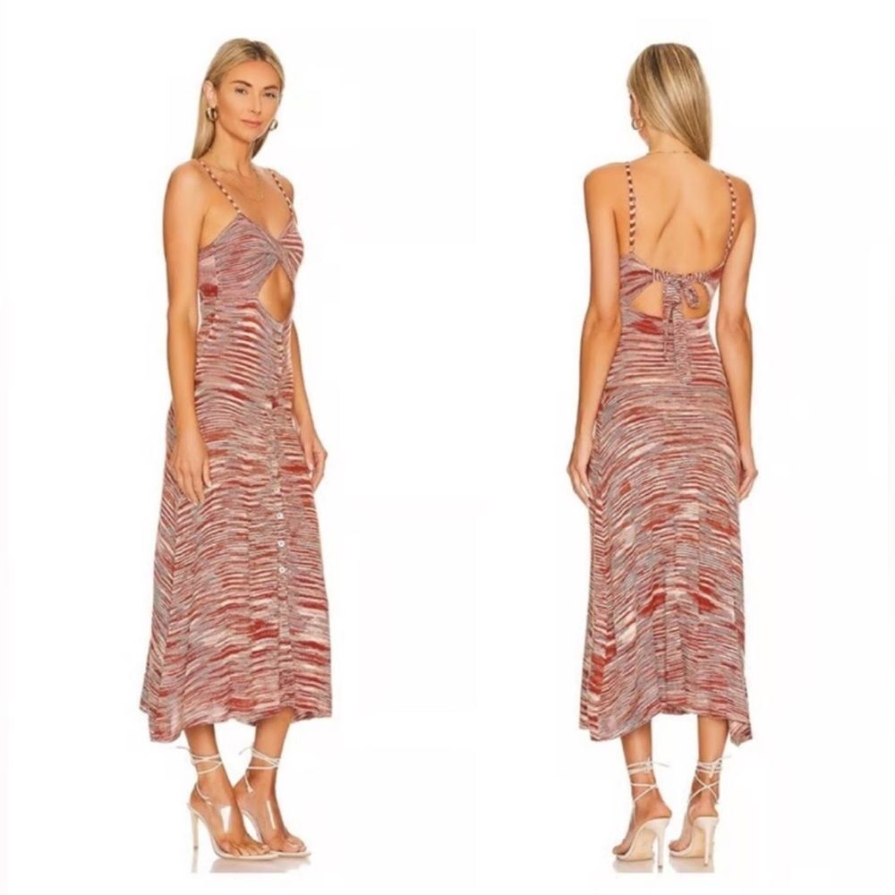 For Love & Lemons Women's Isabela Midi Dress in Brown Size Medium